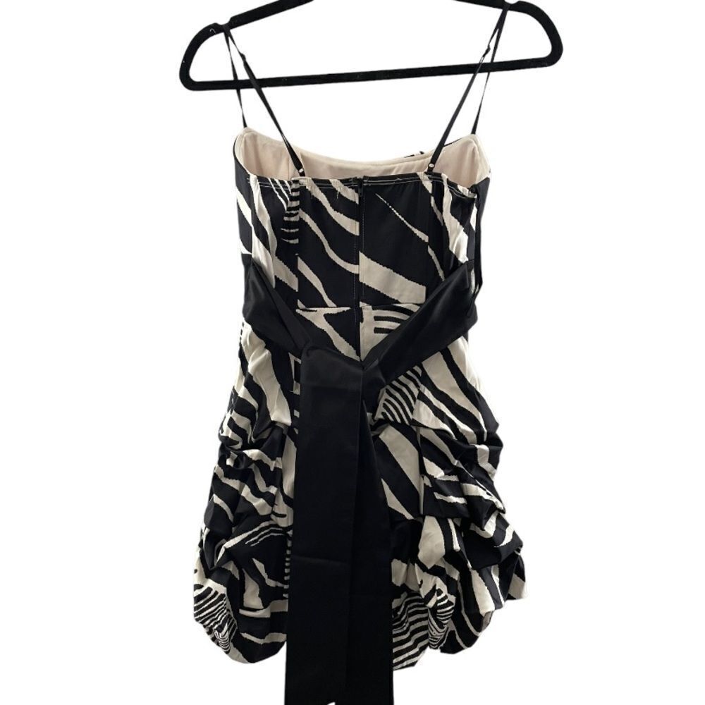 BLACK AND WHITE RUFFLED DRESS